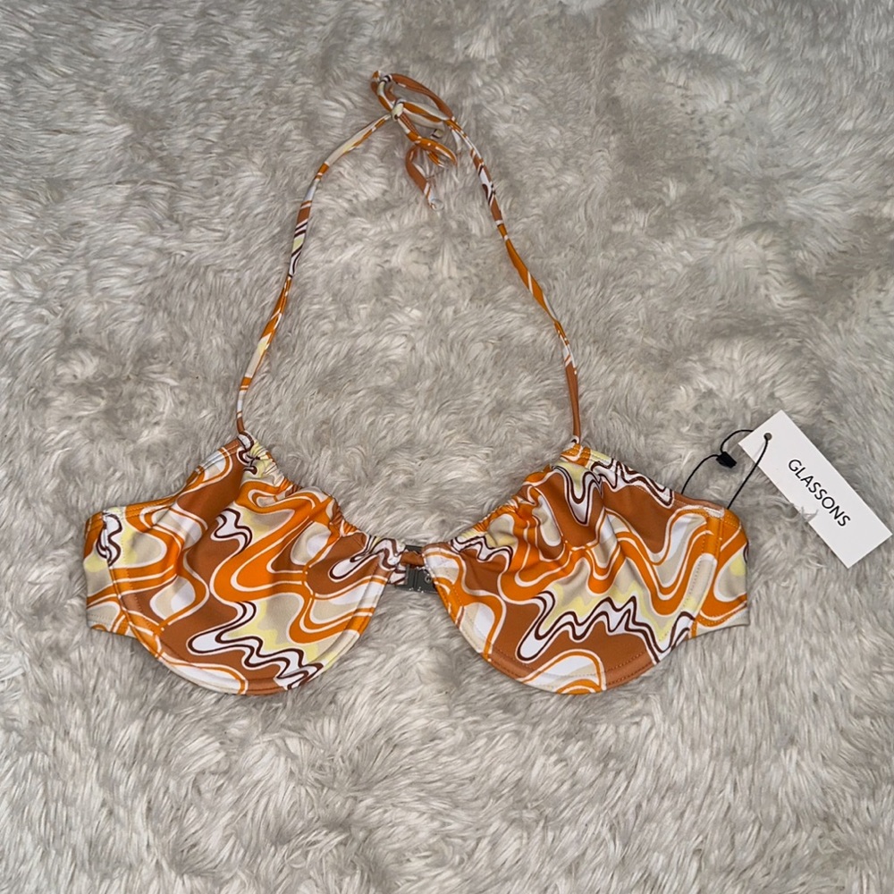 Glassons wave print bikini top